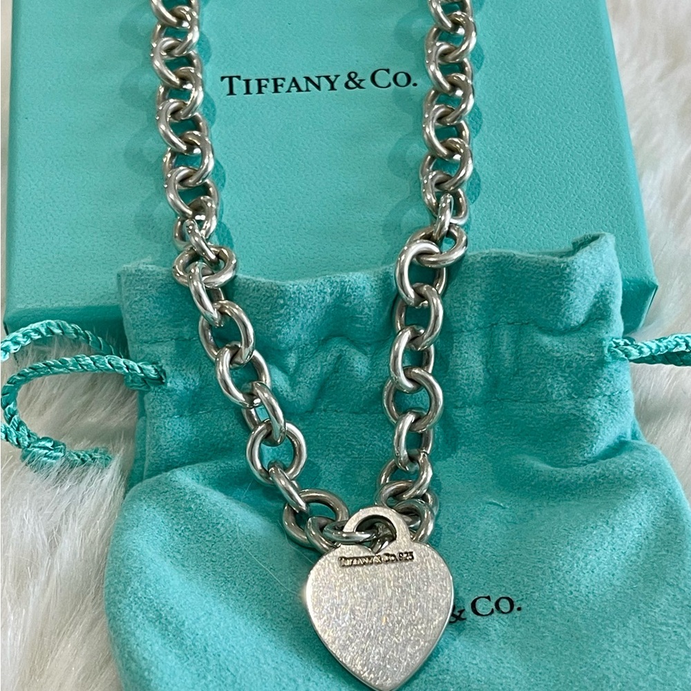 Tiffany & Co. Vintage Silver Heart Tag Necklace Full Inclusion - Picture 4 of 6